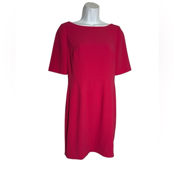 ANN Taylor Dress Size 6 Petite Bright‎ Hot Pink  Solid Sheath Dress PERFECT 🩷🩷 - Picture 1 of 11